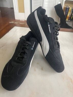 Puma Black and Silver Motorsport Suede Sneakers